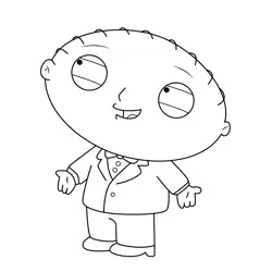 Stewie Griffin Wearing Suit Family Guy Free Coloring Page for Kids