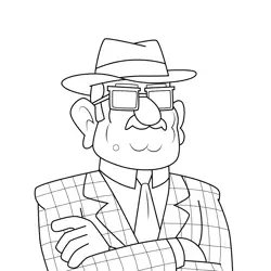 Filbrick Pines Gravity Falls Free Coloring Page for Kids
