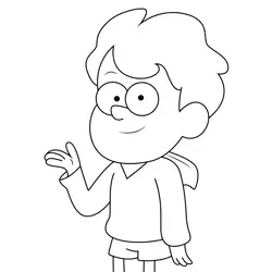 Nicolas Gravity Falls Free Coloring Page for Kids