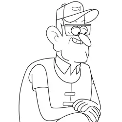 Pop Pop Gravity Falls Free Coloring Page for Kids