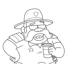 Sheriff Blubs Gravity Falls Free Coloring Page for Kids