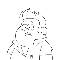 Thompson Gravity Falls Free Coloring Page for Kids