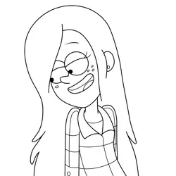 Wendy Corduroy Happy Gravity Falls Free Coloring Page for Kids
