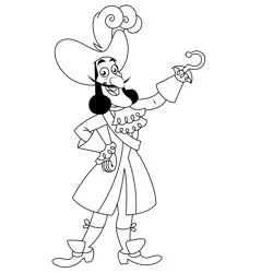 Captain Hook Free Coloring Page for Kids