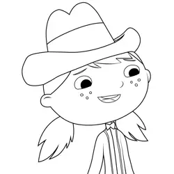 Dawn Wearing A Brown Hat Justin Time Free Coloring Page for Kids