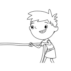 Justin Enjoyed Lifting Rope Justin Time Free Coloring Page for Kids
