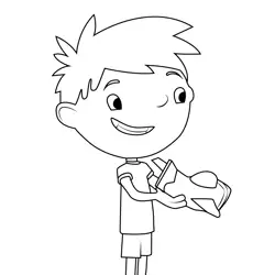 Justin Play With Aroplane Justin Time Free Coloring Page for Kids