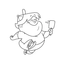 Gunther Magnuson with Popsicle Kick Buttowski Free Coloring Page for Kids