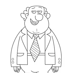 Mr. Perkins Kick Buttowski Free Coloring Page for Kids