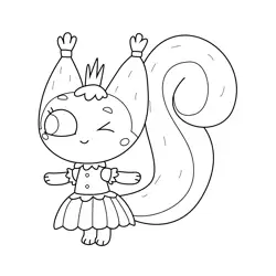 Squirrel Princess Kit and Kate Free Coloring Page for Kids