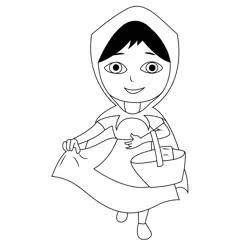 Happy Little Red Free Coloring Page for Kids