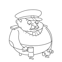 Museum Guard Mr. Bean Free Coloring Page for Kids