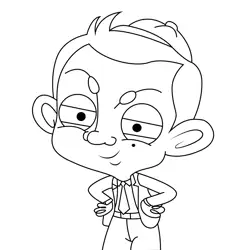 Young Mr. Bean Mr. Bean Free Coloring Page for Kids