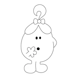 Little Miss Curious Free Coloring Page for Kids