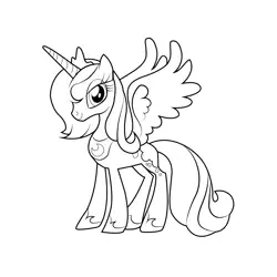 Princess Luna My Little Pony Equestria Girls Free Coloring Page for Kids