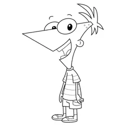 Phineas Flynn Phineas and Ferb Free Coloring Page for Kids