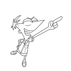 Phineas Flynn Raising His Hand Phineas and Ferb Free Coloring Page for Kids