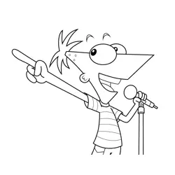 Phineas Flynn Singing Phineas and Ferb Free Coloring Page for Kids