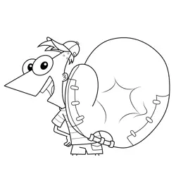 Phineas Flynn with Baseball Glove Phineas and Ferb Free Coloring Page for Kids