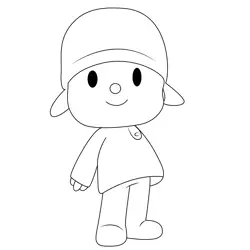 Funny Pocoyo Free Coloring Page for Kids
