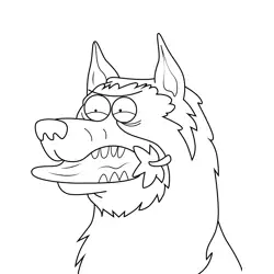 Armando's Dog Regular Show Free Coloring Page for Kids