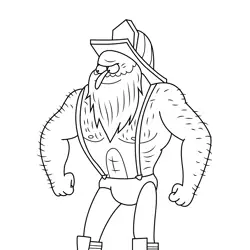 The Fire Marshall Regular Show Free Coloring Page for Kids