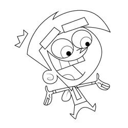 Cosmo Fairly Odd Parents Free Coloring Page for Kids