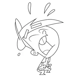 Timmy Turner Crying Fairly Odd Parents Free Coloring Page for Kids