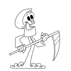 Happy Grim Grim Adventures of Billy and Mandy Free Coloring Page for Kids