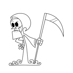 The Grim Reaper Raised Eyebrow The Grim Adventures of Billy and Mandy Free Coloring Page for Kids