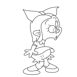 Little Girl The Ren & Stimpy Show Free Coloring Page for Kids