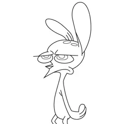 Ren Höek Tired The Ren & Stimpy Show Free Coloring Page for Kids