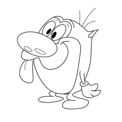 Stimpy J. Cat The Ren & Stimpy Show Free Coloring Page for Kids