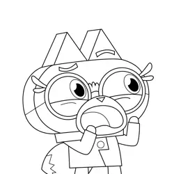 Dr. Fox Scared Unikitty Free Coloring Page for Kids