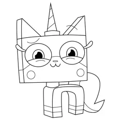 Princess Unikitty Eyes Half Closed Unikitty Free Coloring Page for Kids