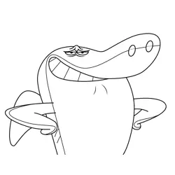 Sharko Posing Zig and Sharko Free Coloring Page for Kids