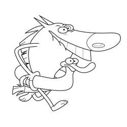 Zig Running With Swim Tube Zig and Sharko Free Coloring Page for Kids
