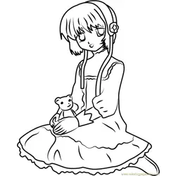 Cardcaptor Sakura Sitting Free Coloring Page for Kids