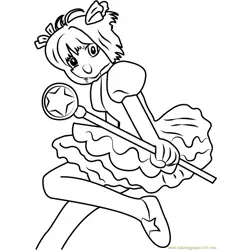 Jumping Cardcaptor Sakura Free Coloring Page for Kids