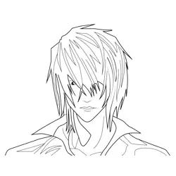 Hideki Ryuga Death Note Free Coloring Page for Kids