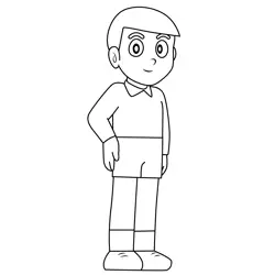 Hidetoshi Dekisugi Doraemon Free Coloring Page for Kids