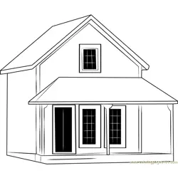 Cute Cottages Free Coloring Page for Kids