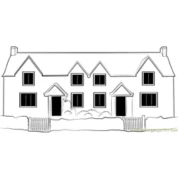 Double Cottage Free Coloring Page for Kids