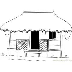 Eco Cottages Free Coloring Page for Kids