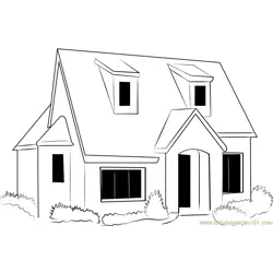 English Country Cottage Free Coloring Page for Kids