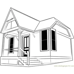 Little Cottage Free Coloring Page for Kids
