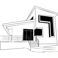 Modern Cottage Free Coloring Page for Kids