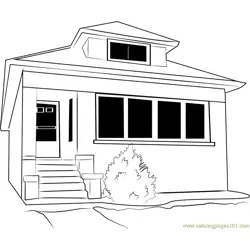 Residential Cottage Free Coloring Page for Kids