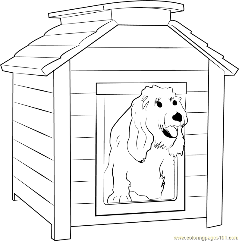 Dog House Coloring Page - Free Dog House Coloring Pages