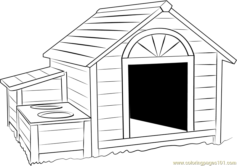 Huge Dog House Coloring Page - Free Dog House Coloring Pages